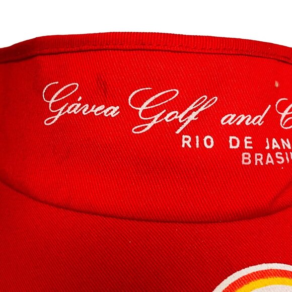 Gávea Golf & Country Club Hat Rio De Janeiro Red Golf Visor Adjustable Strap - Picture 4 of 6